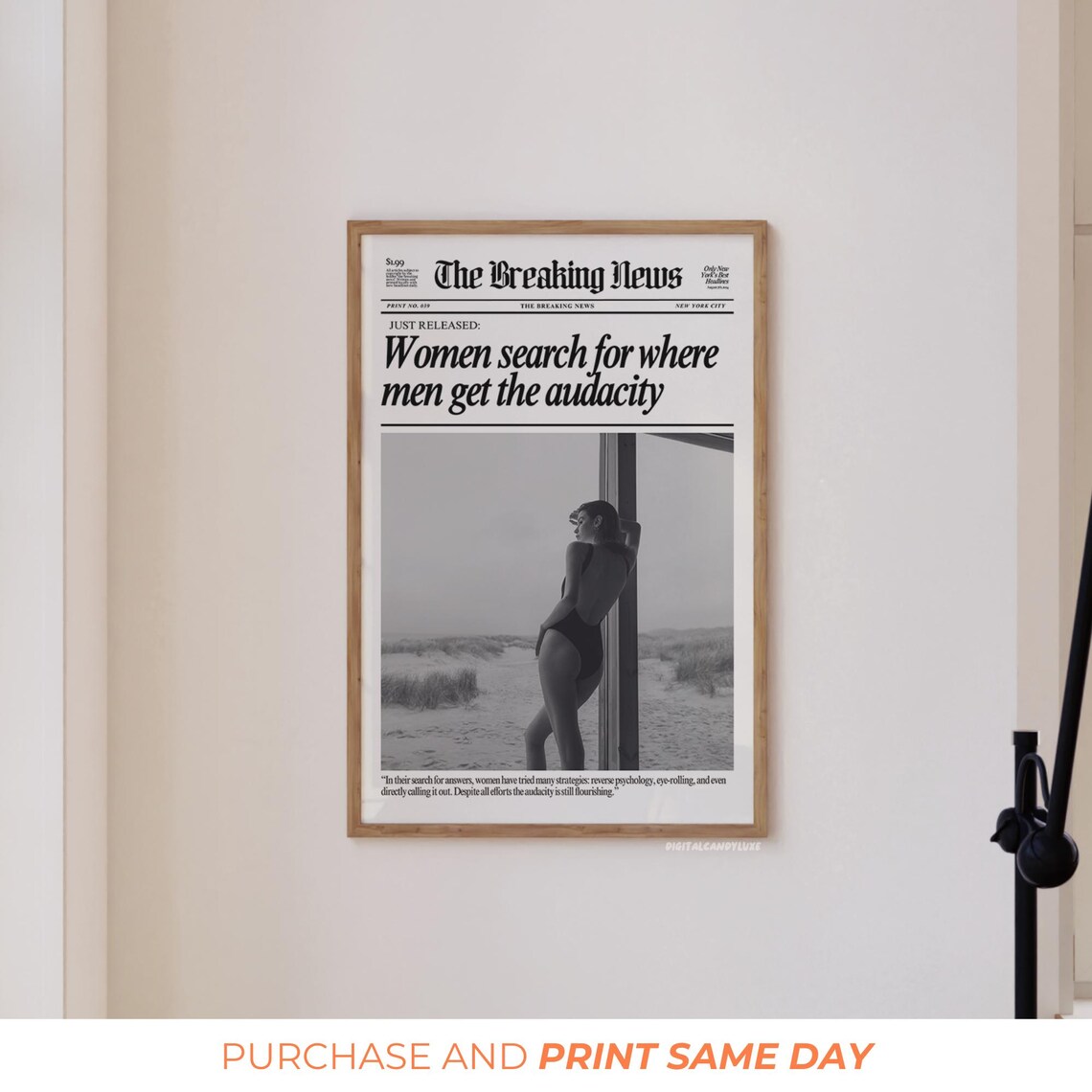 The Breaking News Audacity Funny Feminist Satire Headline Poster - Image 3