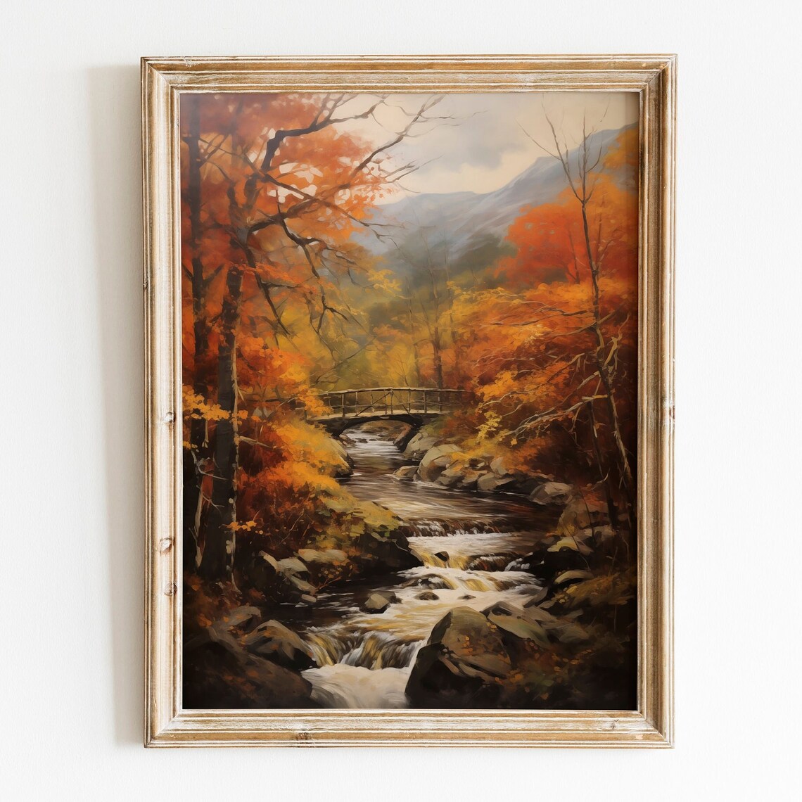 Rustic Fall Landscape Moody Farmhouse Wall Art Print