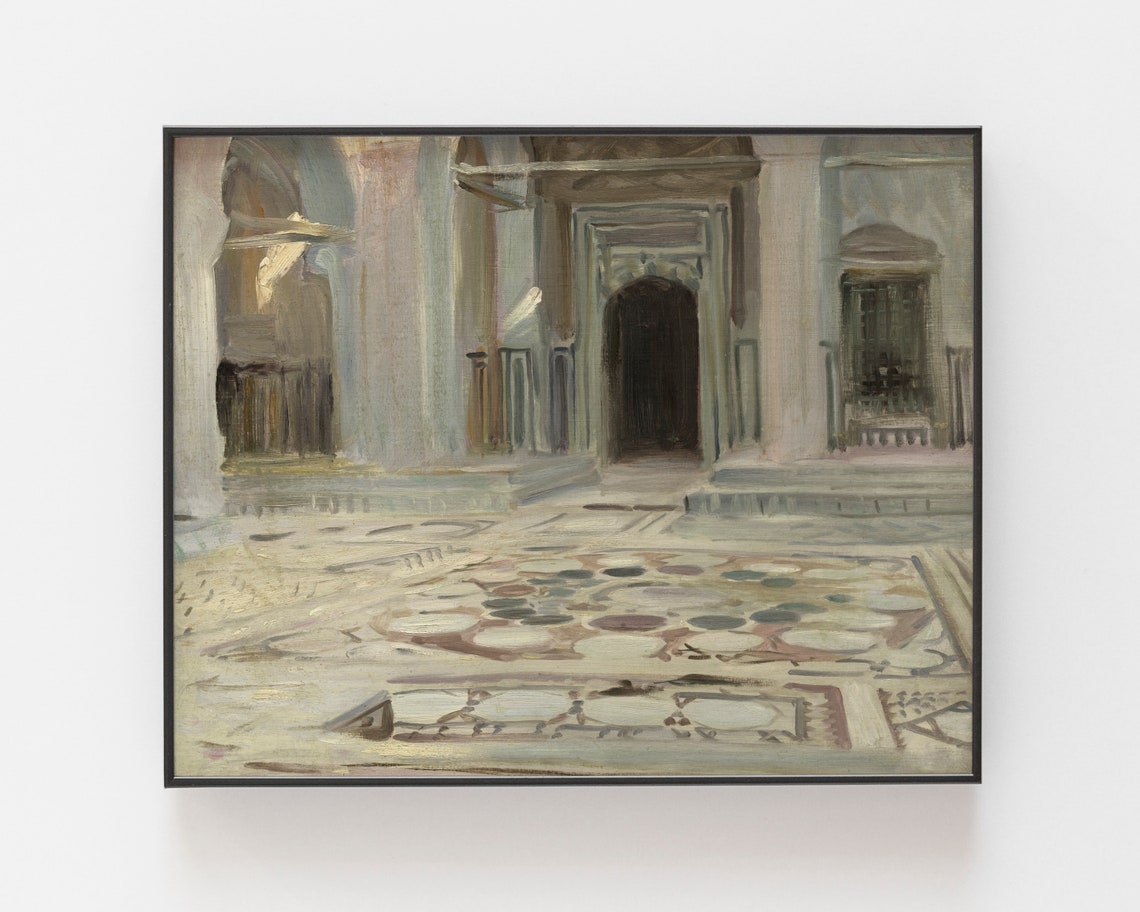 Architecture Print Moroccan Print Boho Print Vintage Art Antique Painting Boho Decor Wall Architecture Painting Art