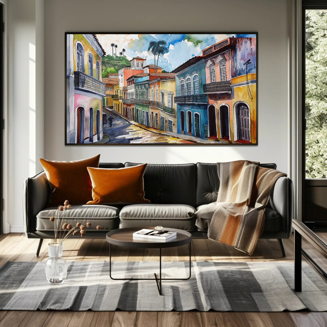 Salvador Streets Bahia Brazil Watercolor Art Print - Image 3