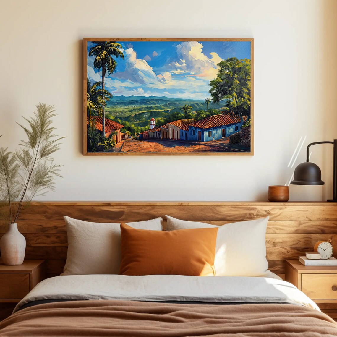 Puerto Rico Mountain Farms, Oil-Painting Style Art Print - Image 2