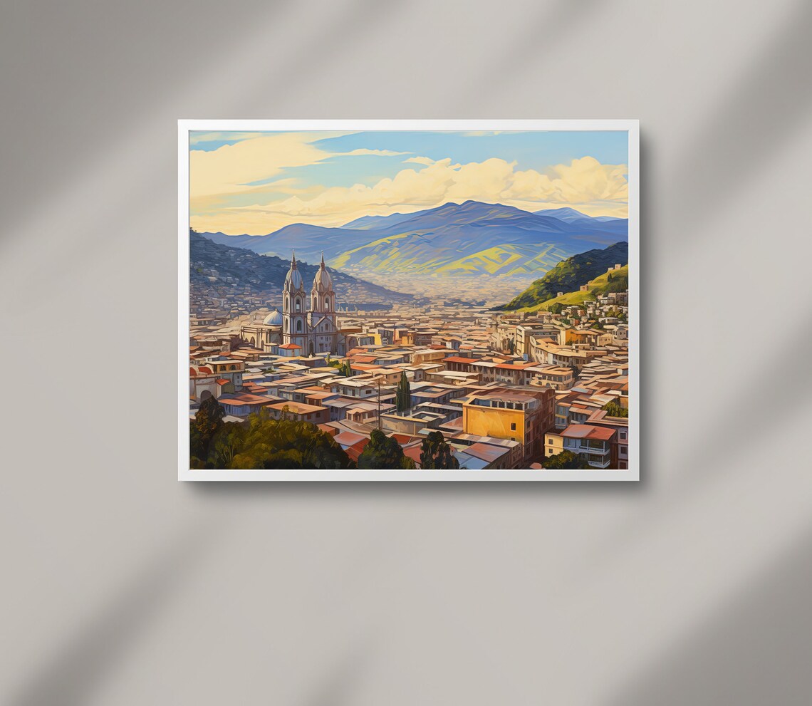 Quito Oil Painting Art Print, Ecuador Home Decor - Image 2