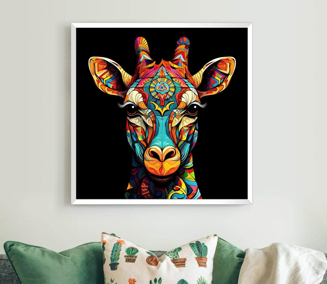Giraffe Pop Style Art Print, Wild Animal Poster - Image 5