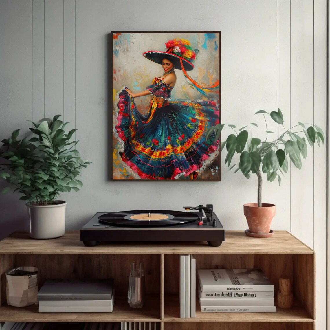 Mexican Folk Art Woman Art Print, Mexico Gift - Image 3