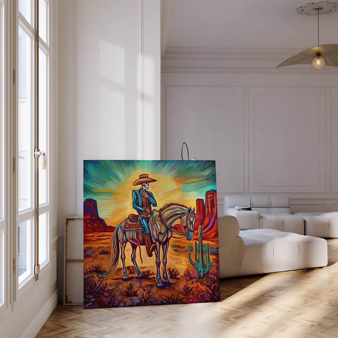 Mariachi Guitarist Calavera Art Print, Mexican Cowboy - Image 3
