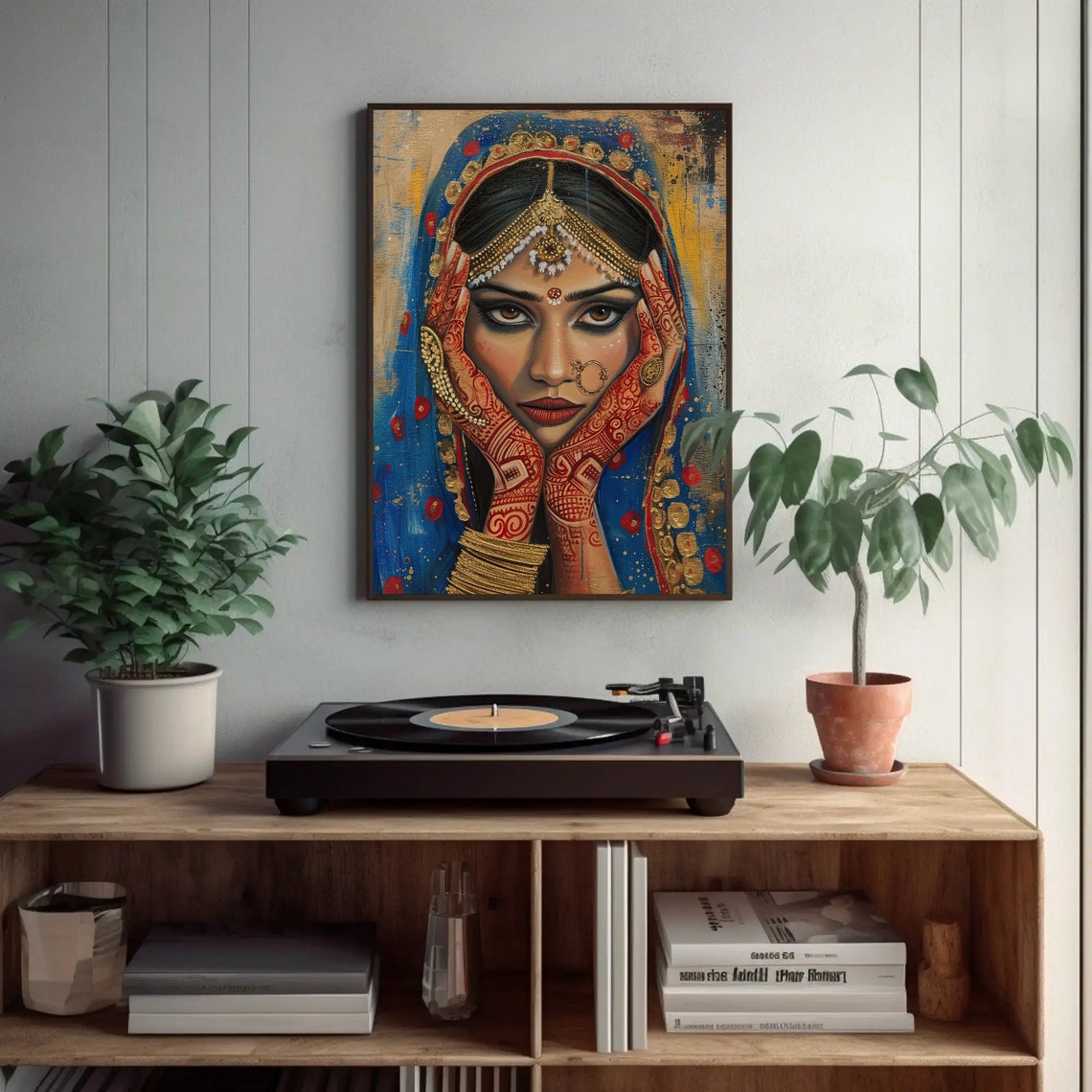 Indian Bride Henna Hands Gold Jewelry Portrait Cultural Art Poster - Image 4