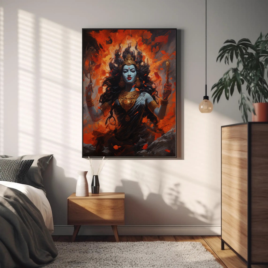 Goddess Kali Blue Skin Fiery Storm Divine Feminine Art Poster - Image 4