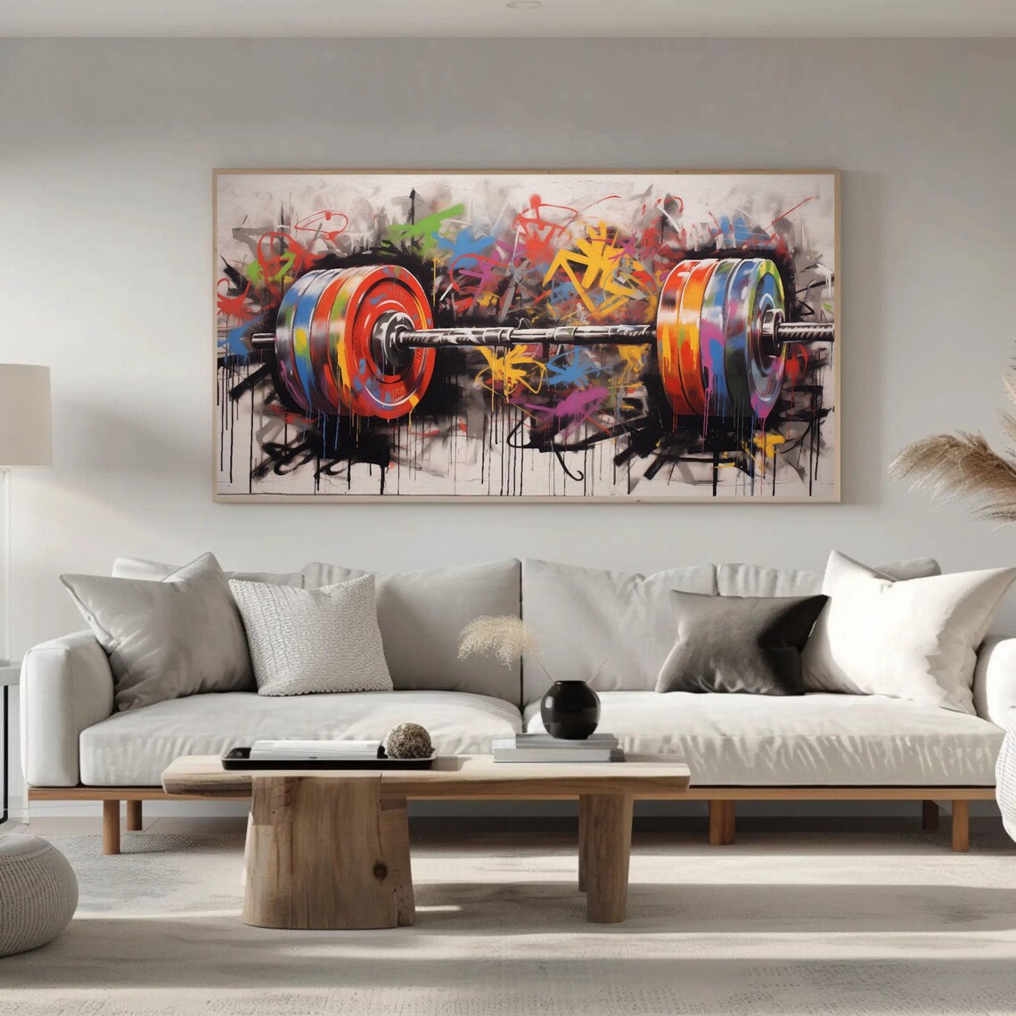 Graffiti Barbell Colorful Street Art Gym Fitness Motivational Poster - Image 4