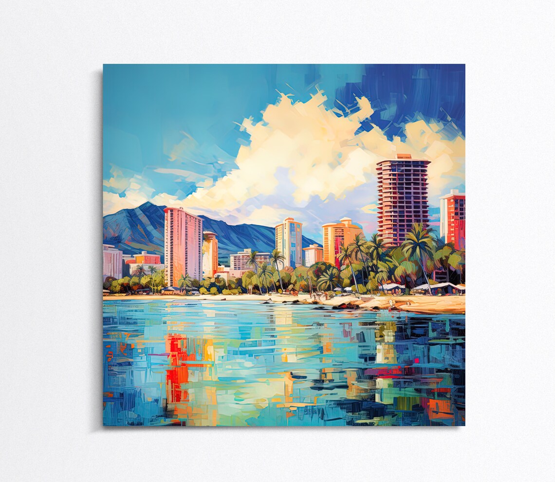 Honolulu Hawaii Travel Poster, Place-Inspired Art Print - Image 4