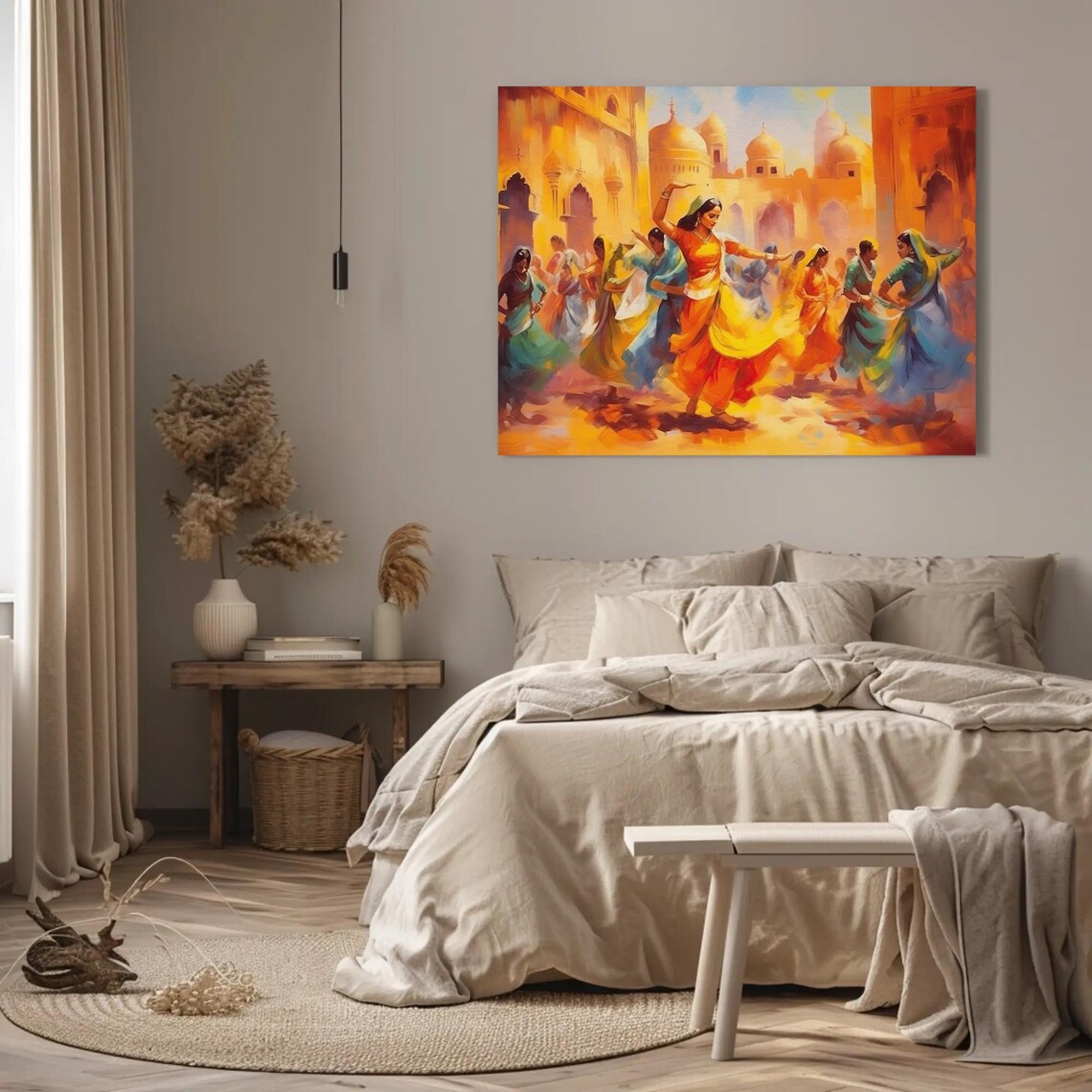 Rajasthani Folk Dance Painting, Indian Home Decor - Image 4