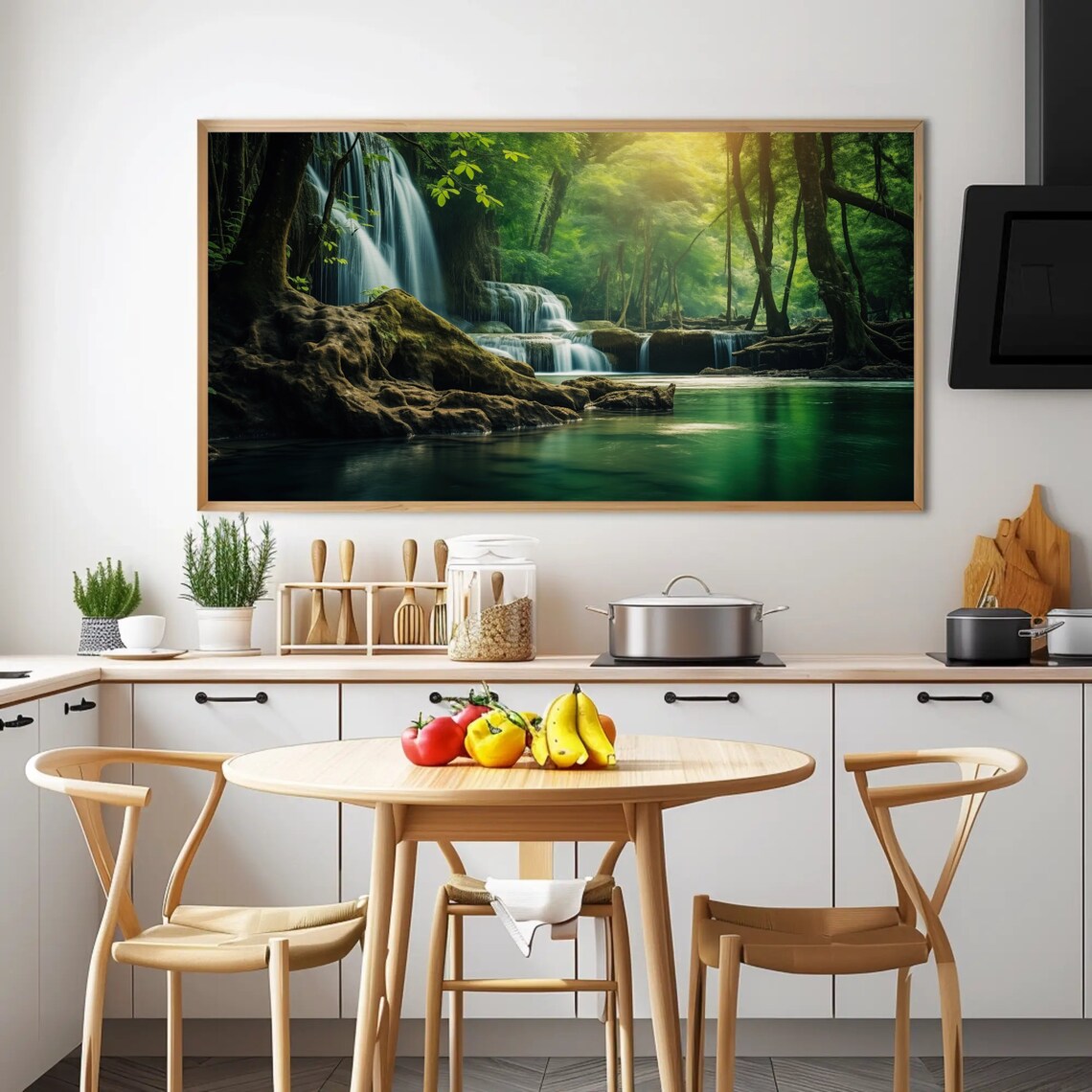 Tropical Waterfall Landscape Art Print, Forest Creek - Image 4
