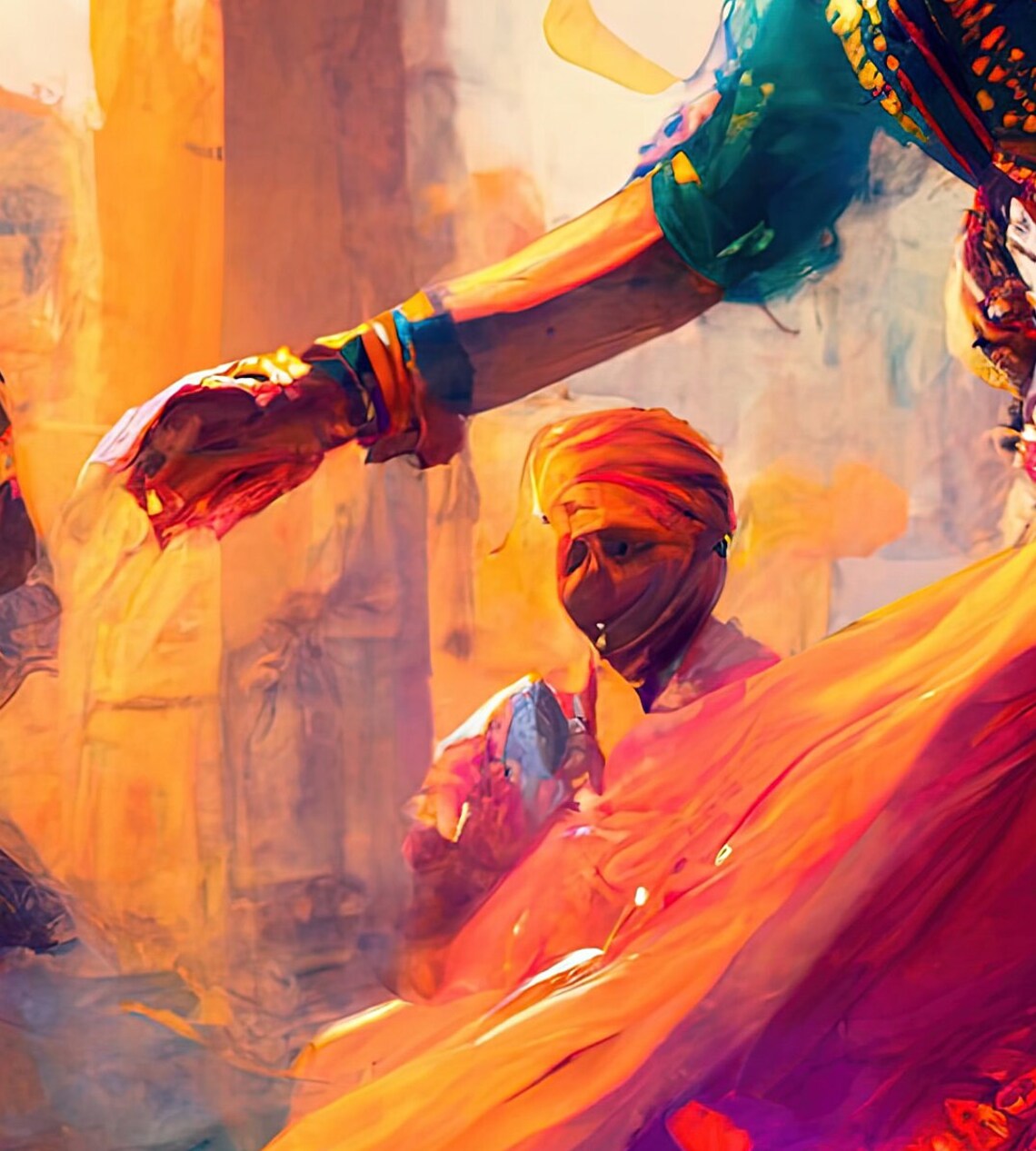 Rajasthani Woman Dancing Art Print, South Asian - Image 2
