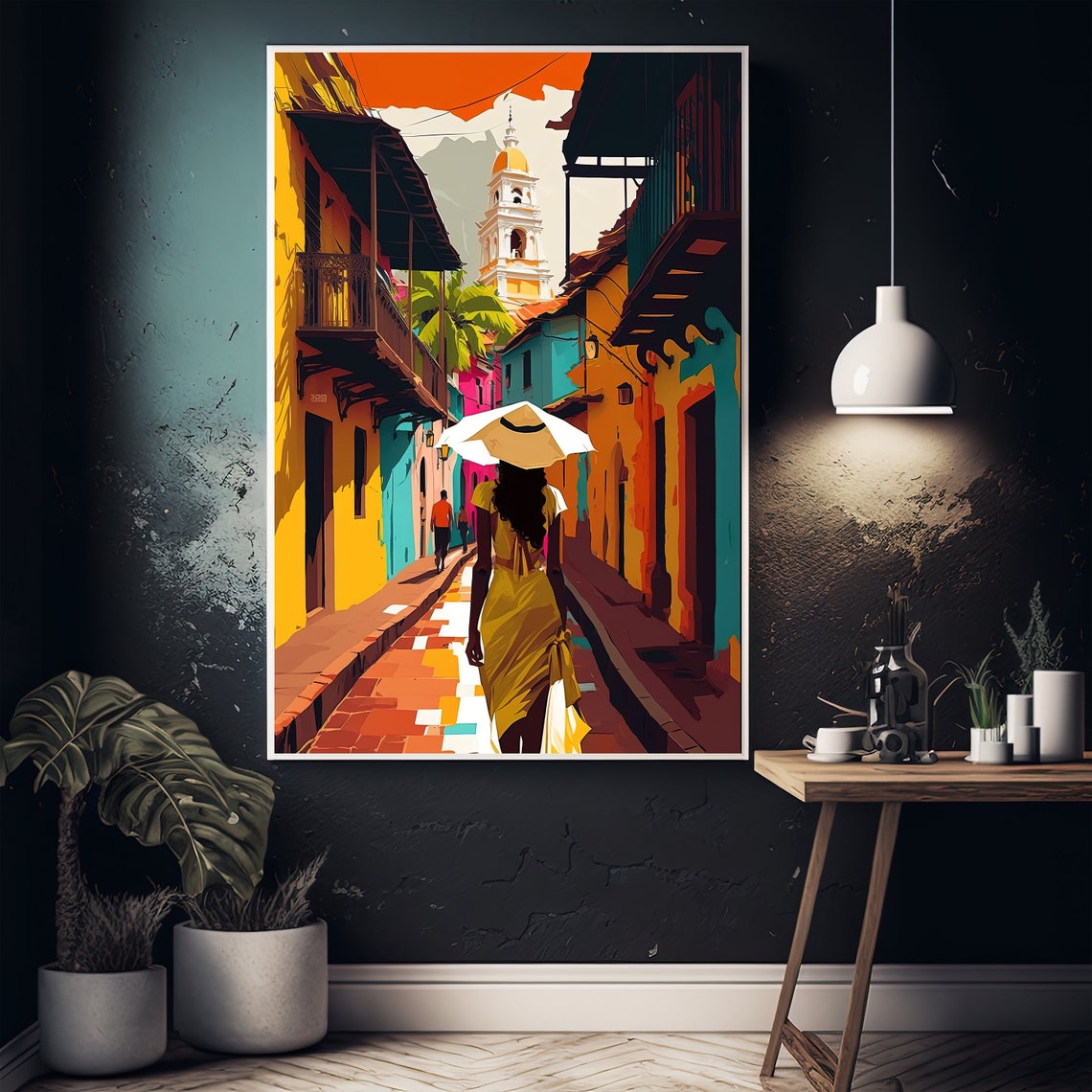 Colombia Modern Art Print Colombia Painting Cartagena Travel Print Caribbean Wall Art Poster Caribbean Travel Print Colombia Wall Decor - Image 5