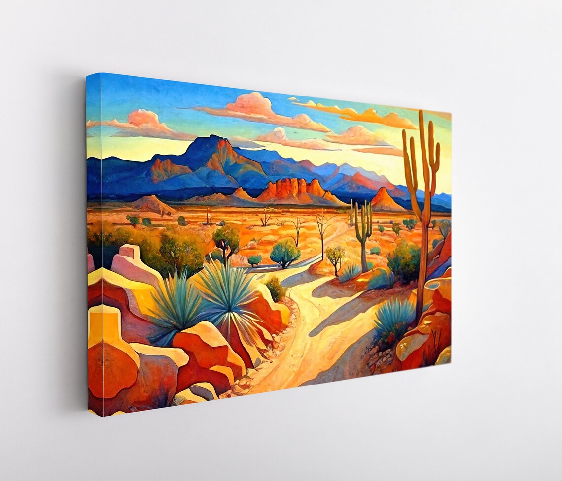 Mexican Desert Landscape, Colorful Wall Art Print - Image 5