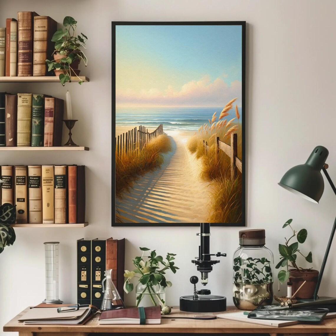 Pathway To The Ocean Vertical Oil Painting Art Print - Image 3