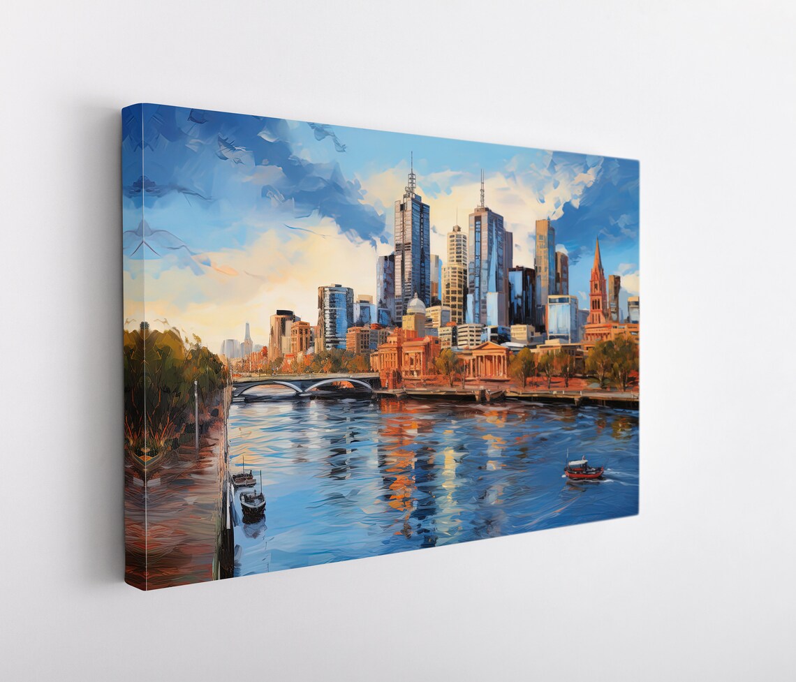 Melbourne, Australia Travel Poster, Oil Painting - Image 5