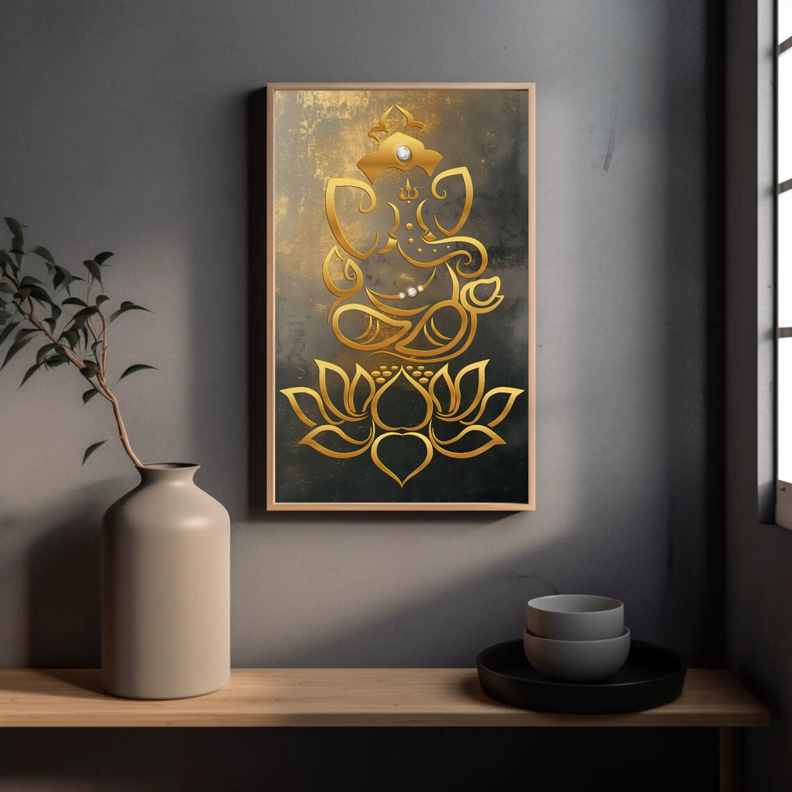 Lord Ganesha Minimalist Abstract Hindu Deity Art Print - Image 5