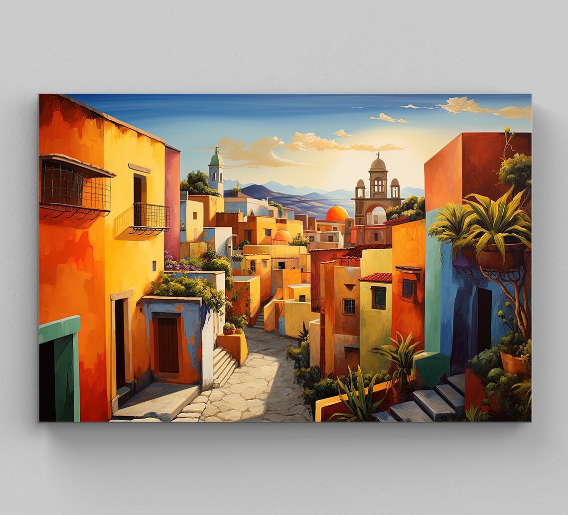 Mexico Oil Painting Art Print, Mexican Home Decor
