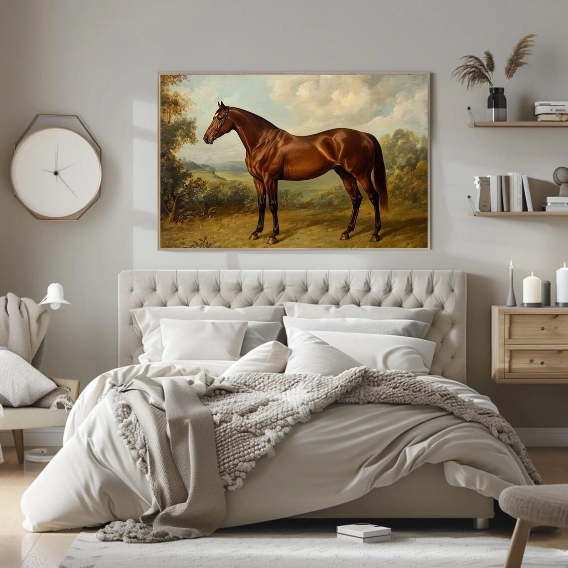 Vintage Horses, Equestrian Oil-Painting Art Print - Image 2