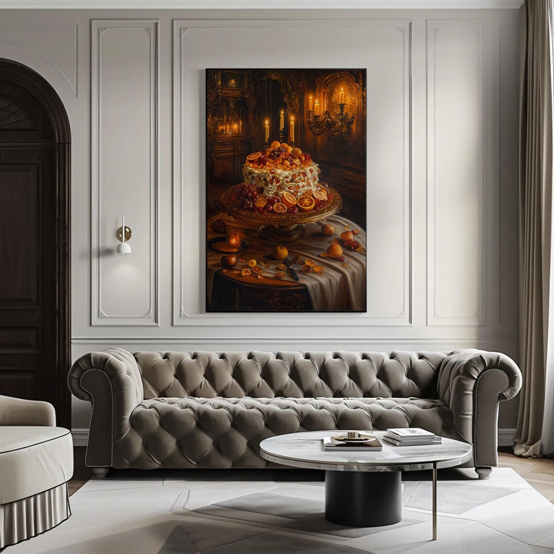 Renaissance Style Vintage Fruit Cake Art Print - Image 2