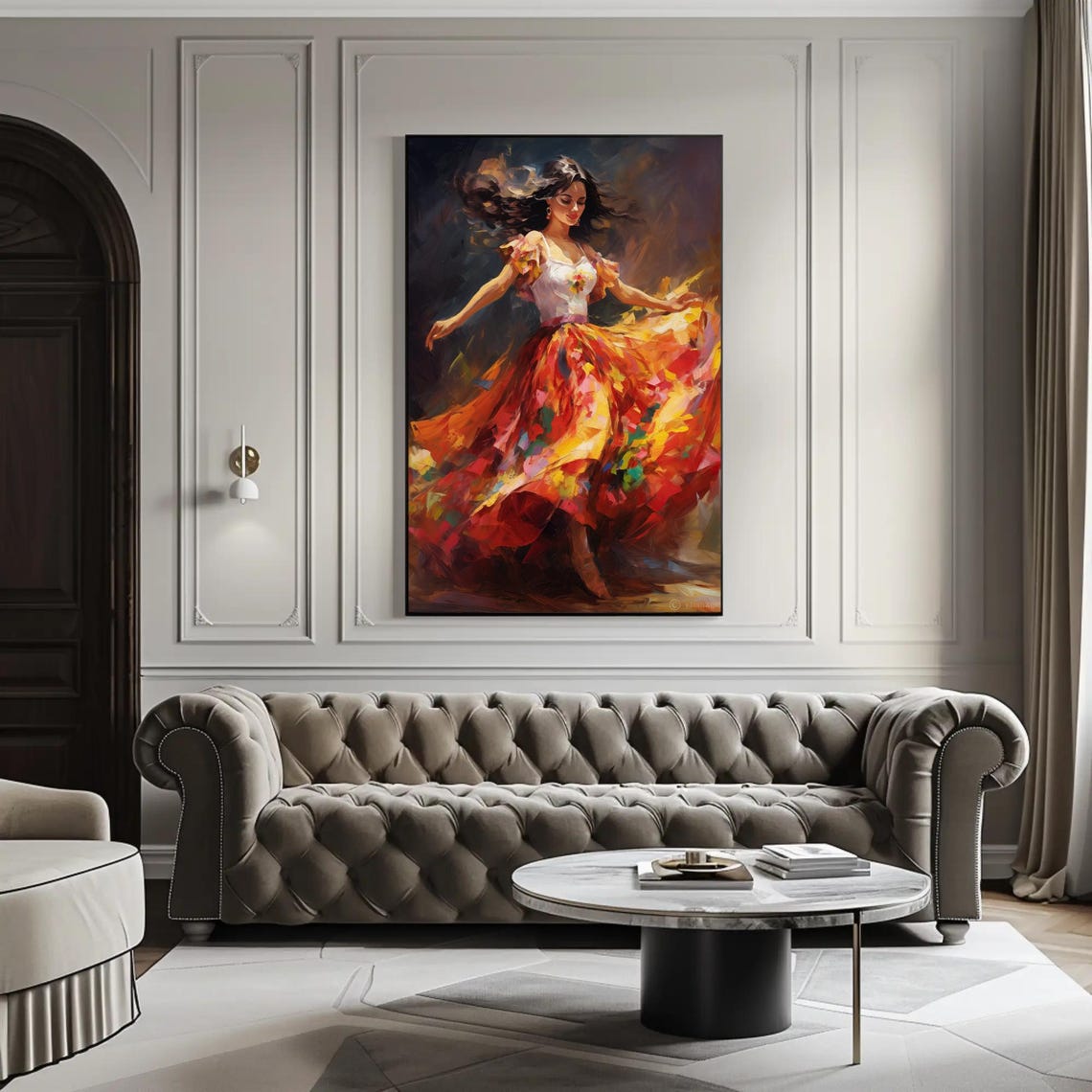 Mexican Folk Dancer Swirling In A Vibrant Floral Skirt Poster - Image 2