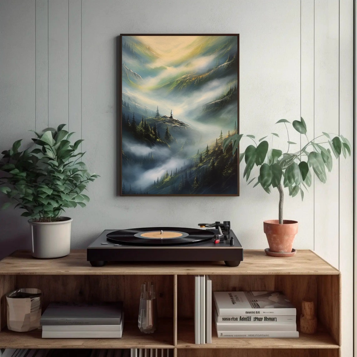 Misty Mountain Valley Fog Rolling Through Pine Forest Poster - Image 2