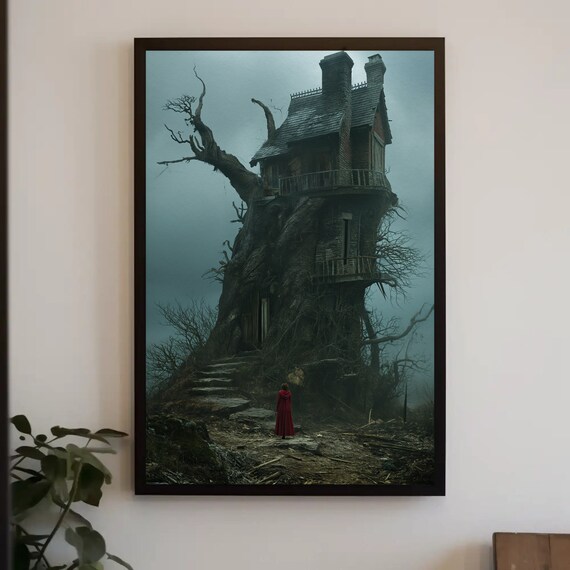 Spooky Haunted Treehouse Jack Skellington Style Gothic Poster