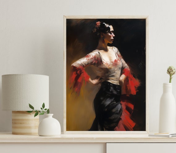 Flamenco Illustration Art Flamenco Home Decor Colorful Artwork Modern Art Flamenco Dance Art Flamenco Art Print Flamenco Art