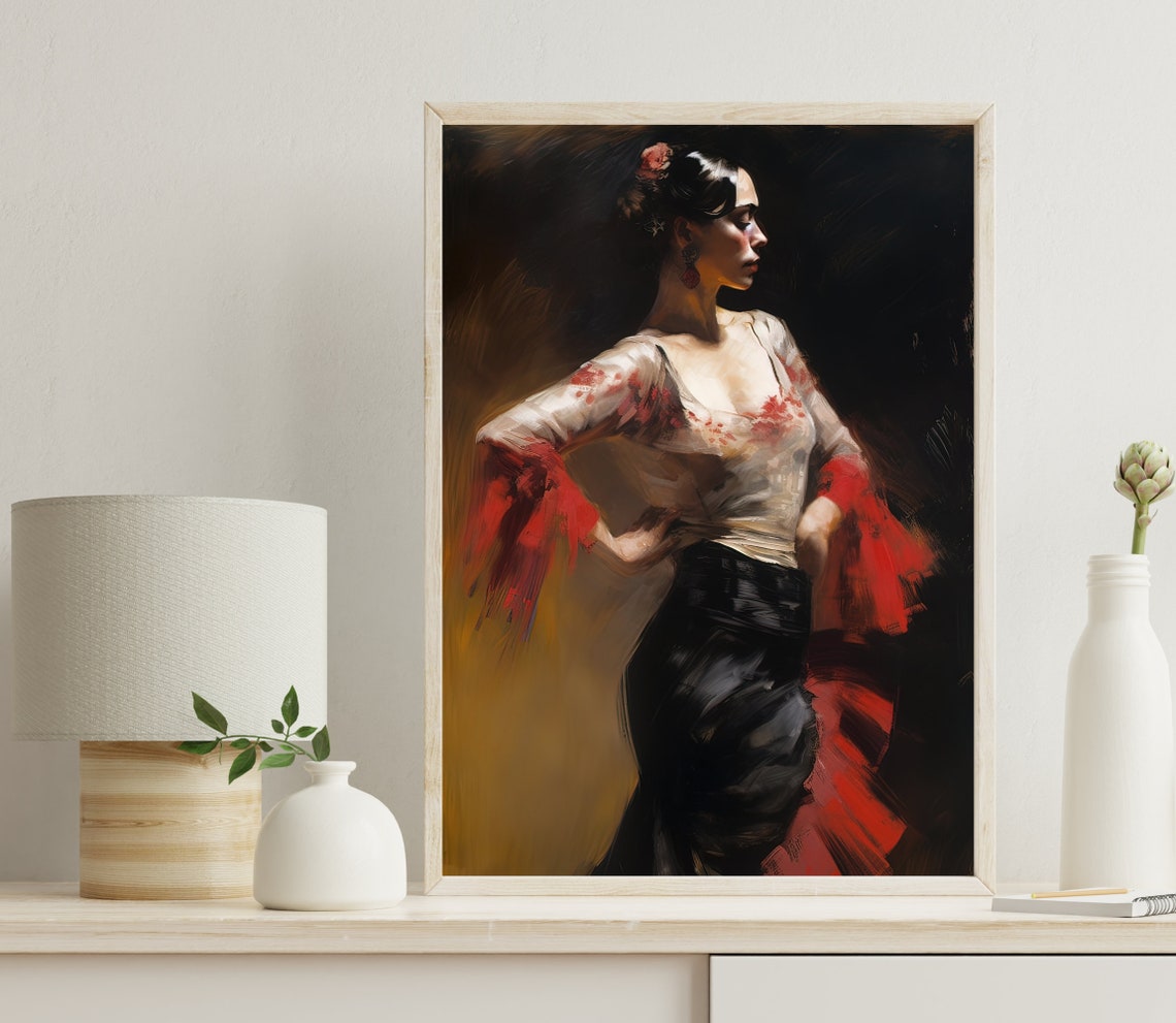 Flamenco Illustration Art Flamenco Home Decor Colorful Artwork Modern Art Flamenco Dance Art Flamenco Art Print Flamenco Art