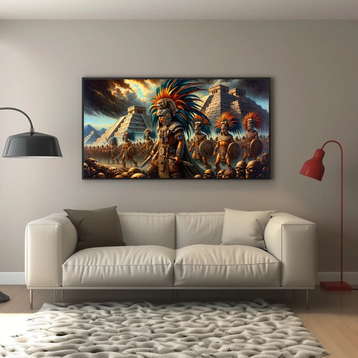Aztec Warriors, Mexican Cultural Historical Art Print - Image 2