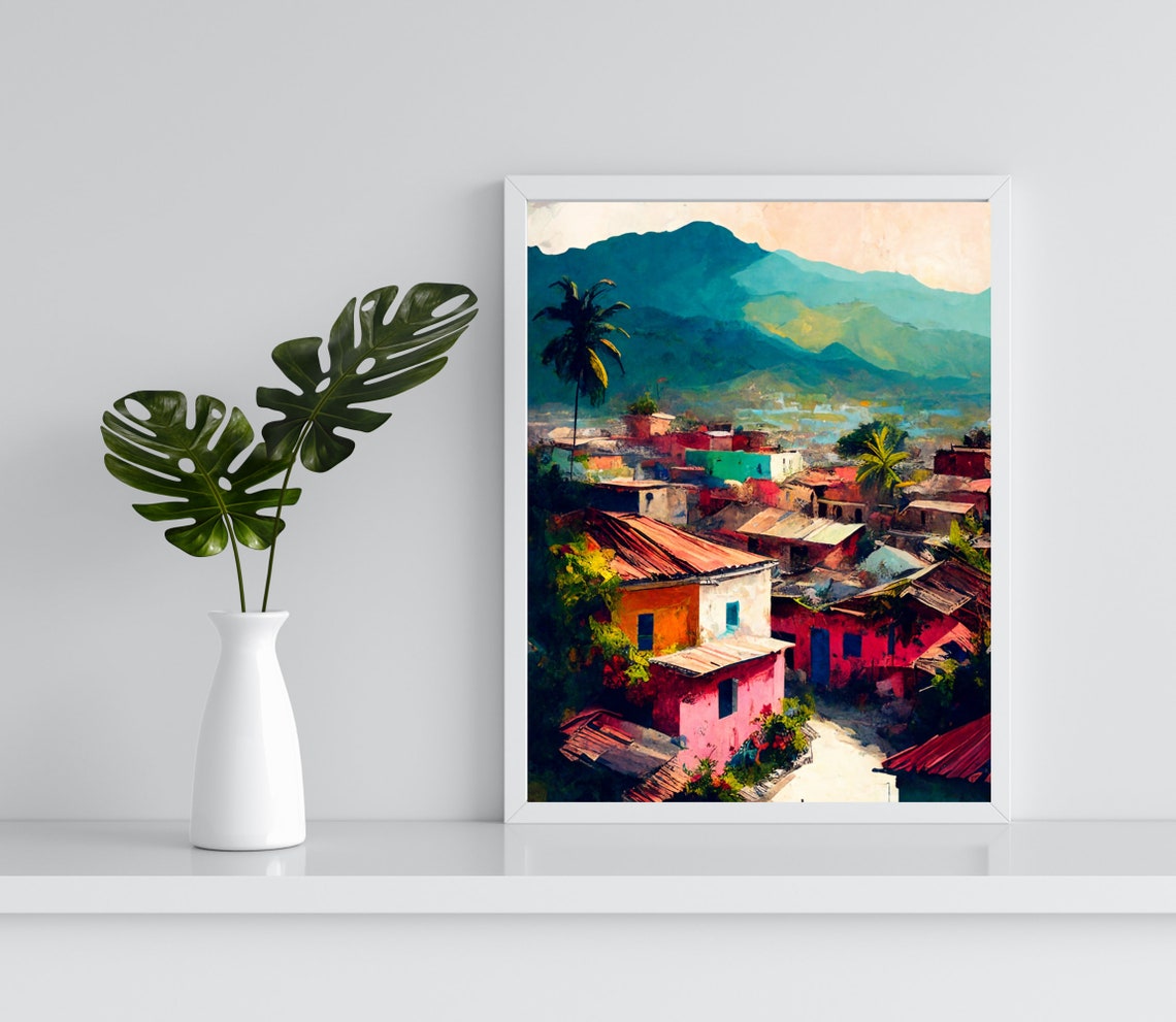 Haiti Art Print Haiti Art Haiti Travel Print Large Wall Art For Haiti Decor Caribbean Oil Painting - Image 3