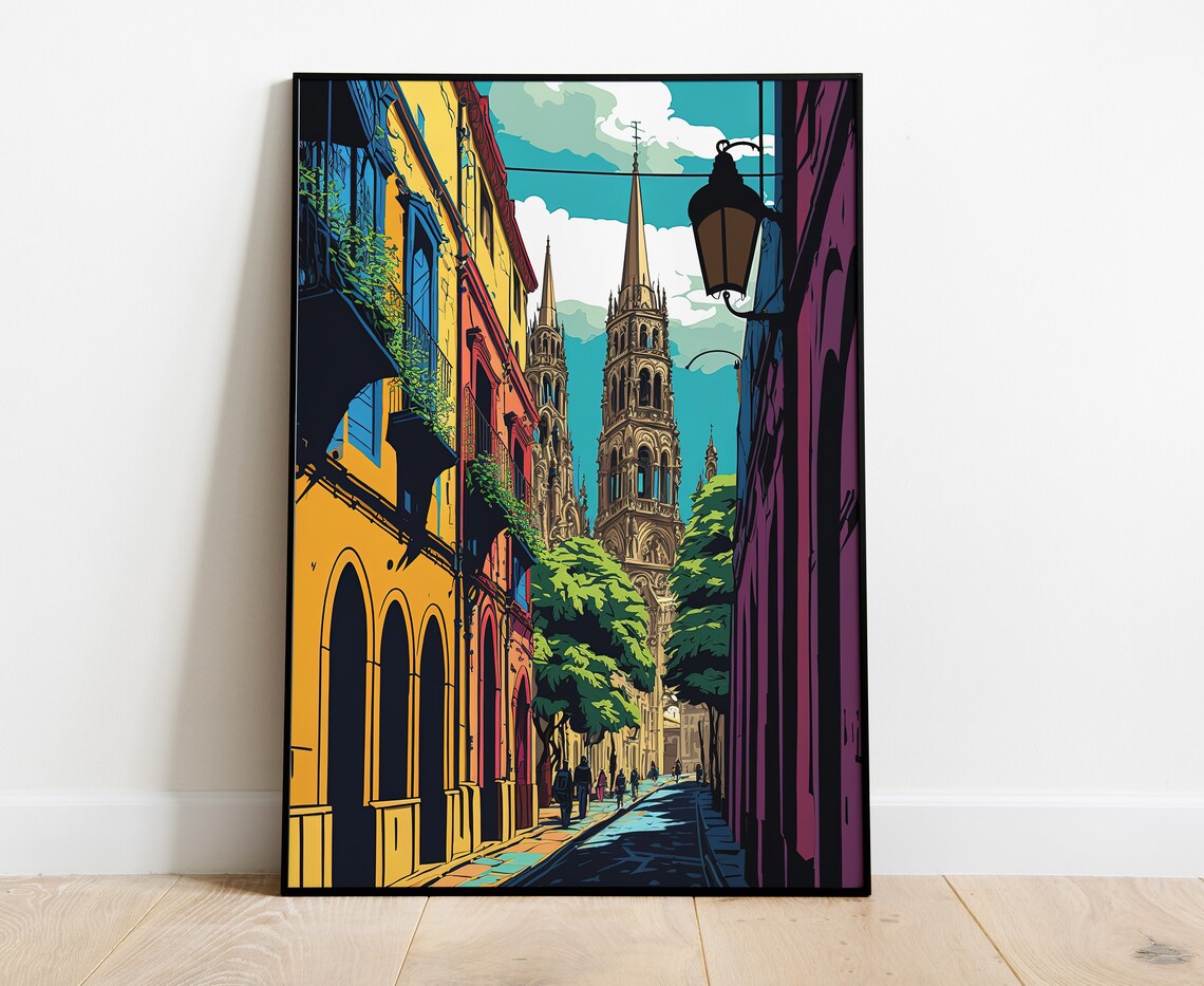 Guadalajara Mexican Art Print, Modern Living Room Decor - Image 4