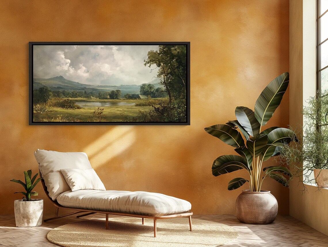 Vintage Countryside Landscape Art Print, Rustic Decor - Image 2