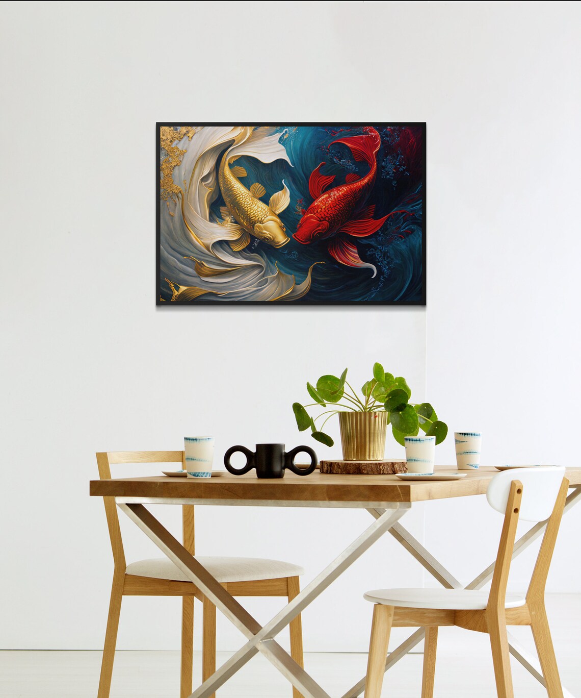 Koi Fish Colorful Abstract Art Print - Image 2