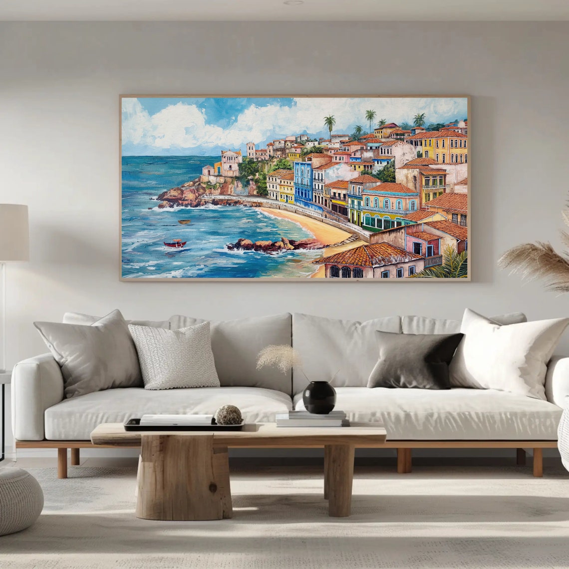 Salvador Bahia Beach Painting Large Print Brazilian Wall Art Brazil Painting Brazilian Painting Latin Wall Decor Landscape Art - Image 3