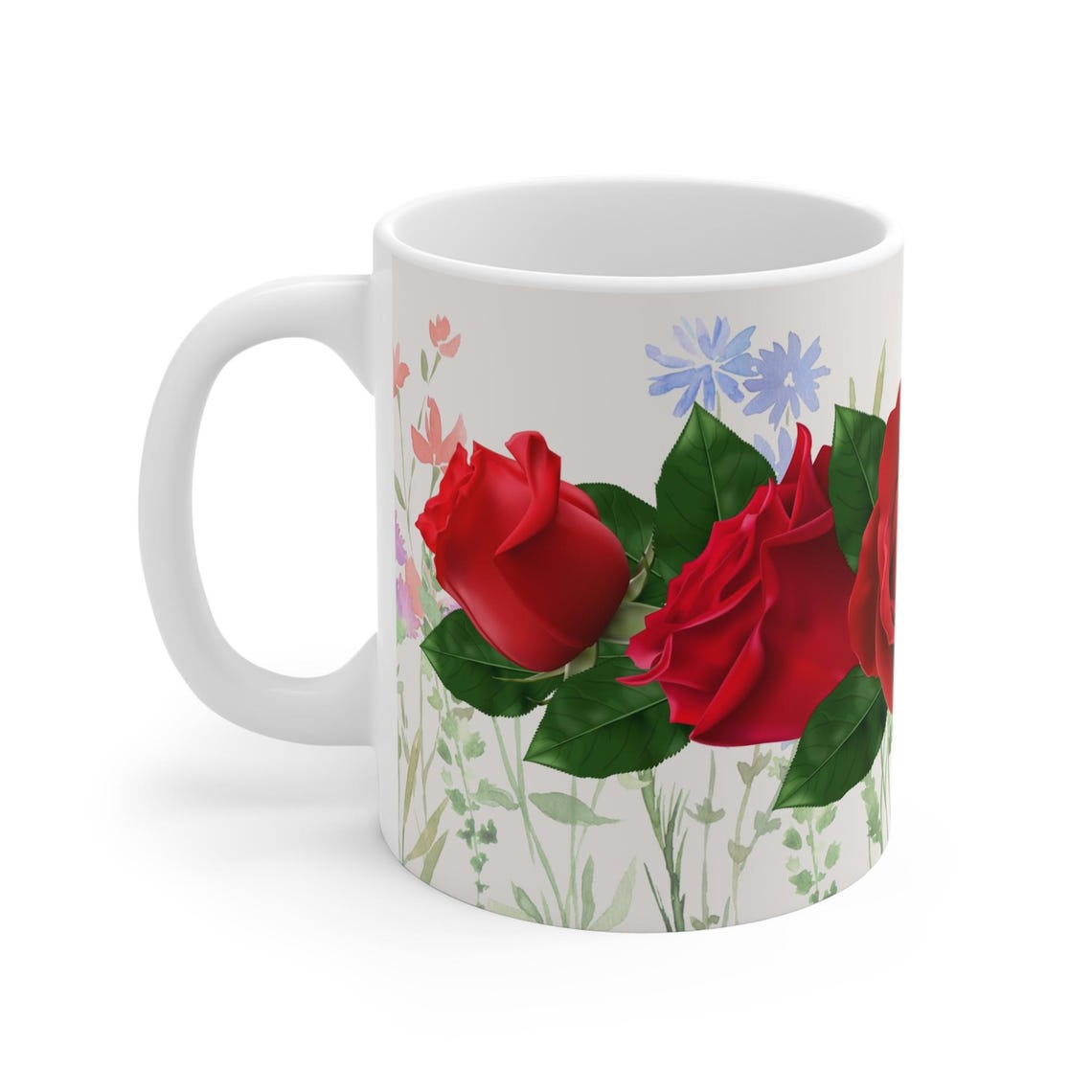 Floral Roses Mug Coffee Cup Tea Mug Flower Patterned Drinkware Gardener Gift Mothers Day Present
