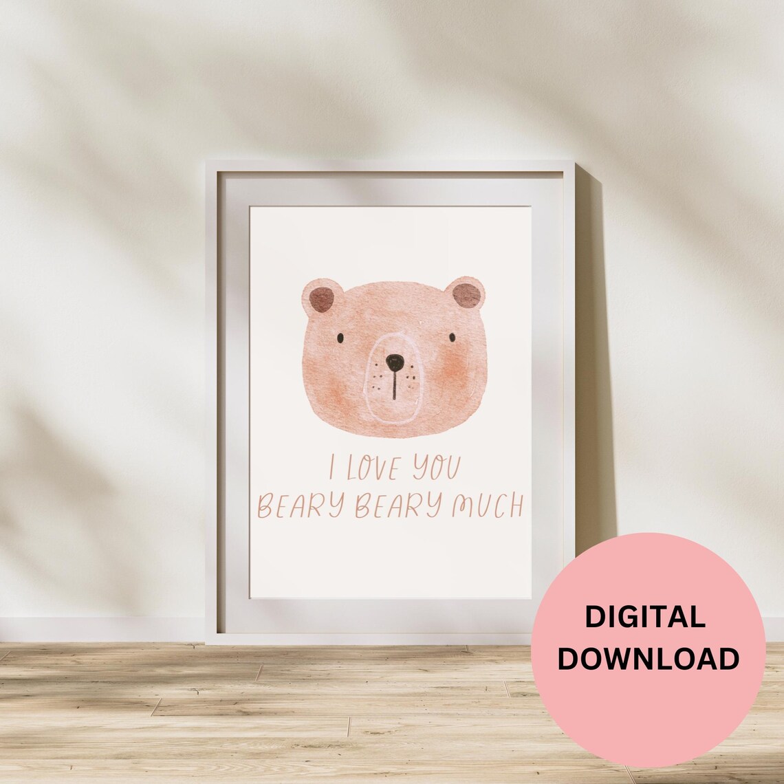 Sweet Teddy Bear Wall Art Nursery Decor For Kids Rooms I Love You Print Heartfelt Gift For New Parents Cute Baby Showers Gift Print - Image 3