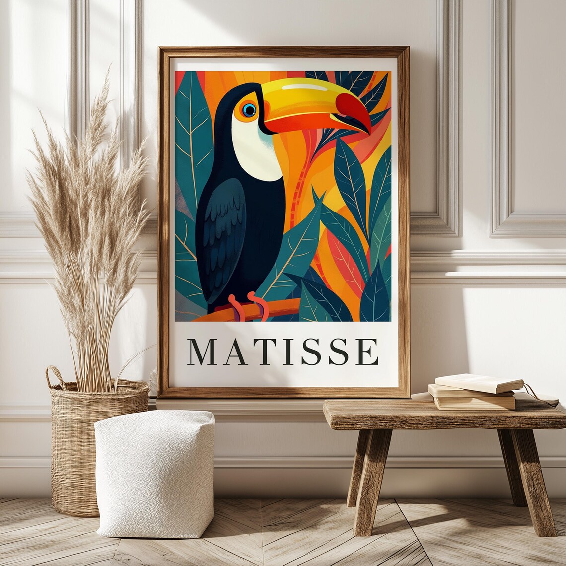 Matisse-Inspired Toucan Art Print, Boho Jungle Decor