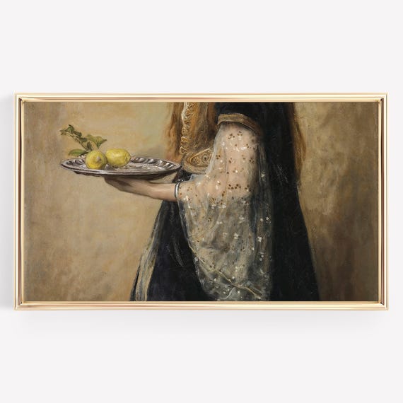 Frame Tv Art Moody Neutral Warm Vintage Oil Painting January Frame Tv Art