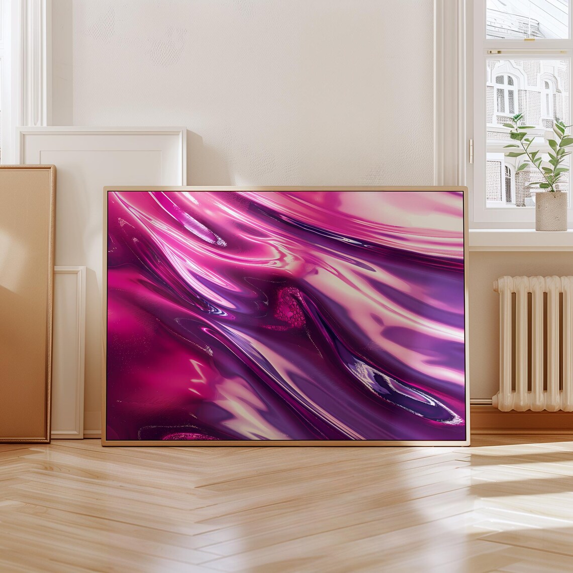 Purple Chrome Abstract Metallic Poster Print
