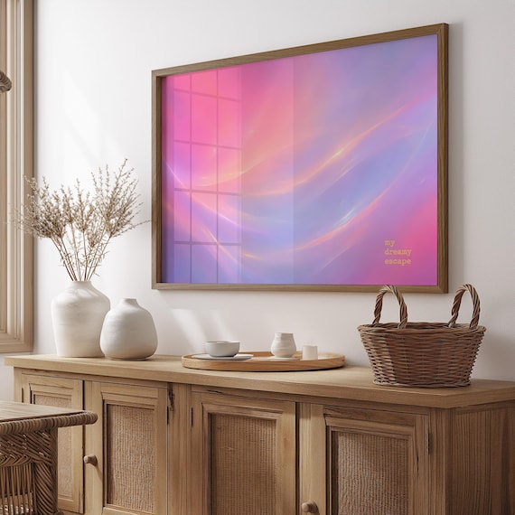 My Dreamy Escape Horizontal Poster Pink Lavender Ethereal Aura Gradient