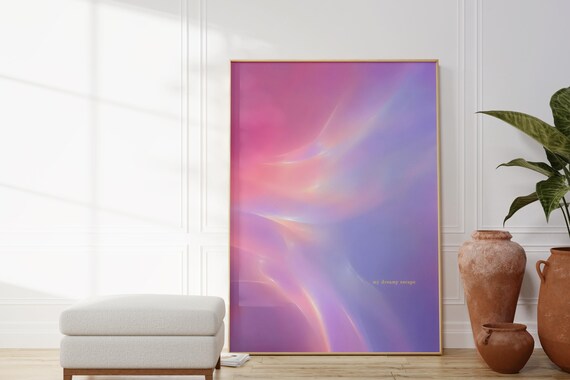 My Dreamy Escape Vertical Poster Soft Pink Purple Glow Gradient Art