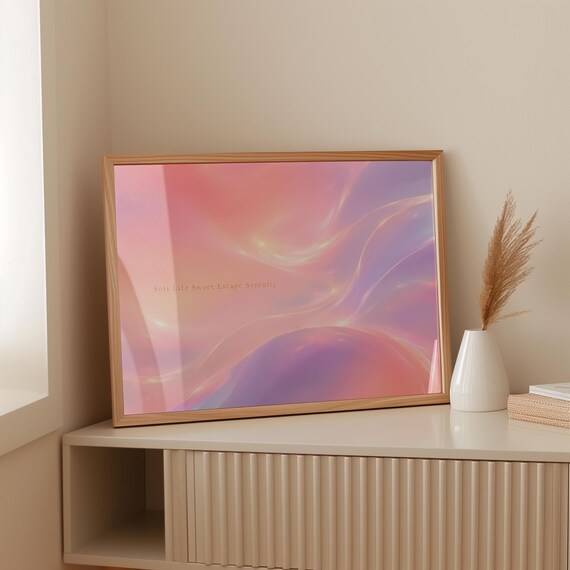 Soft Life Sweet Escape Serenity Pastel Gradient Wave Art Poster