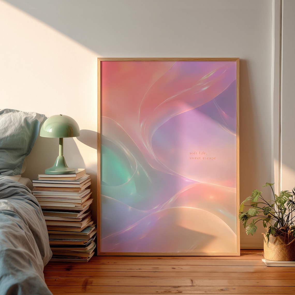 Soft Life Sweet Escape Dreamy Pastel Swirls Abstract Wall Poster