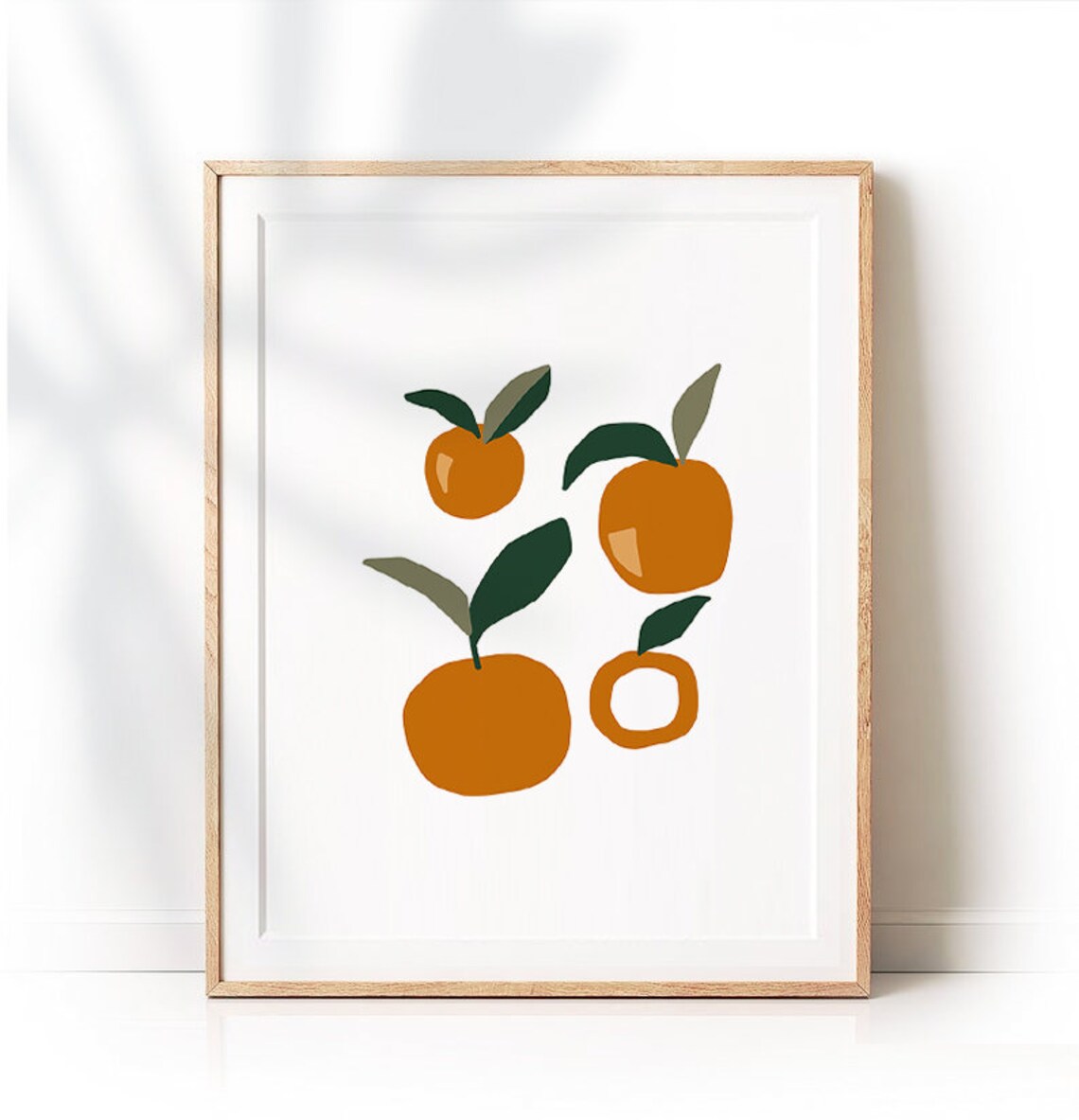 Orange Abstract Print, Mid-Century Modern Decor