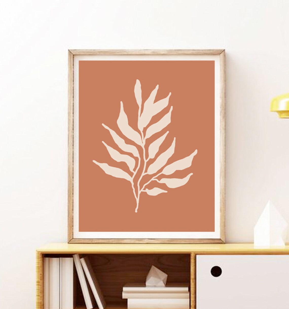 Burnt Orange Botanical Leaf Wall Art Print