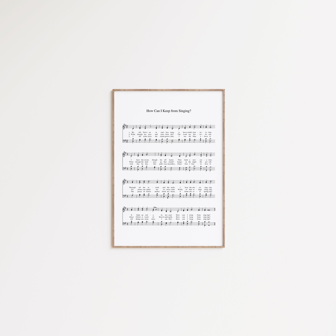 How Can I Keep From Singing Hymn Sheet Music Faith Song Vintage Poster - Image 4