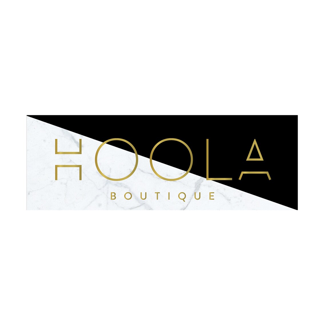 Hoola Boutique Black Marble Gold Modern Bold Geometric Logo Poster