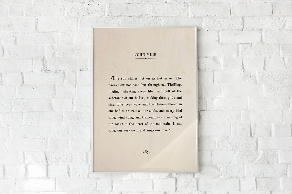 John Muir Quote Art Print, Vintage Book Page - Image 2