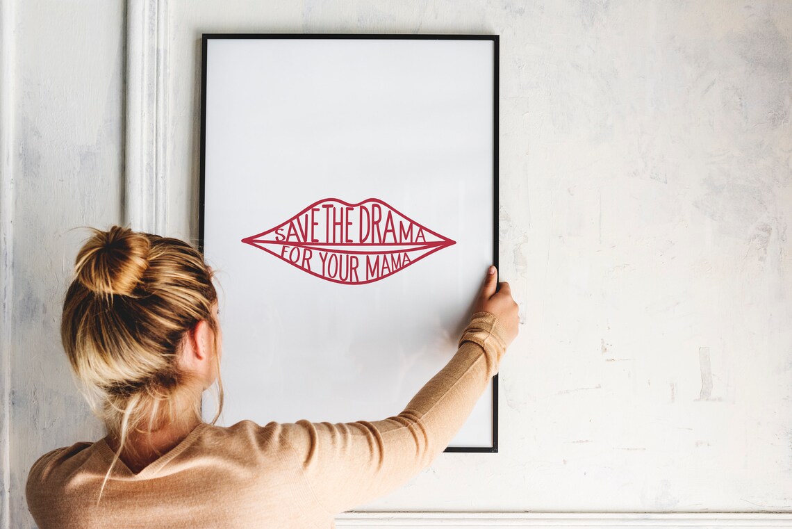 Save The Drama For Your Mama Wall Art Save The Drama Print Trendy Art Teenager Print Boho Print Funny Poster Eclectic Wall Art Gallery Wall - Image 2